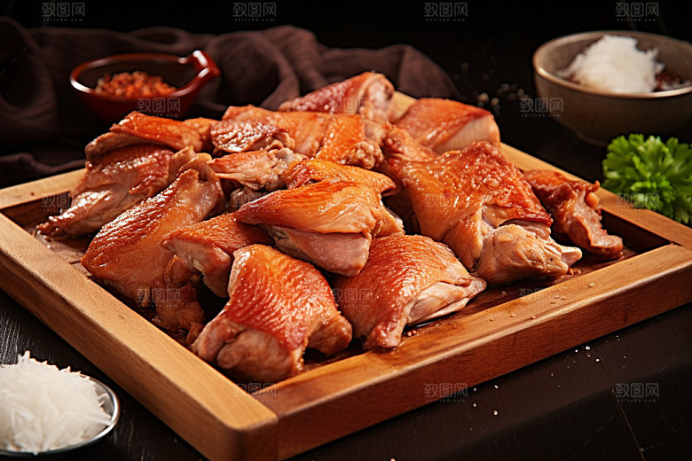 烧鸡烤鸡美味摄影图