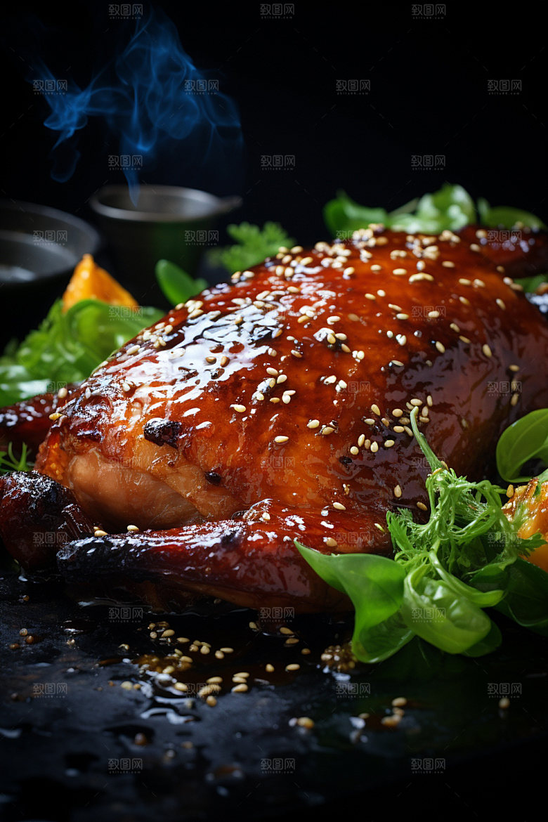 烧鸡广式料理腊味摄影图