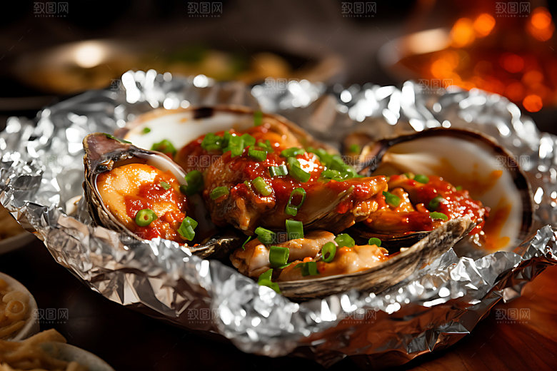烧烤花甲夜市美食摄影图