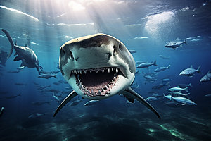 鲨鱼海洋生物自然摄影图
