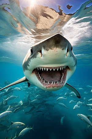 鲨鱼自然海洋生物摄影图