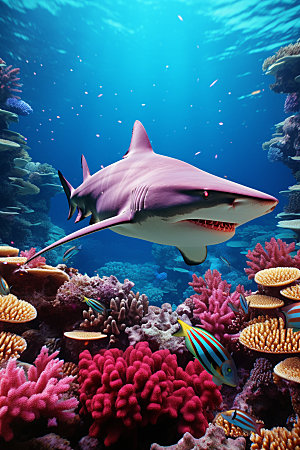 鲨鱼动物生态摄影图