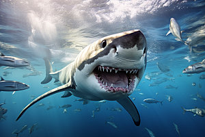 鲨鱼动物海洋生物摄影图