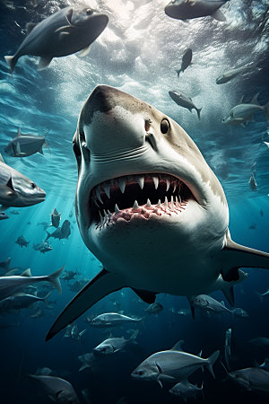 鲨鱼动物大海摄影图