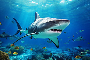 鲨鱼动物大海摄影图