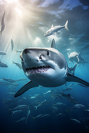 鲨鱼自然生态摄影图