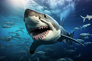 鲨鱼生态环保摄影图