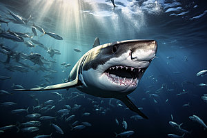 鲨鱼动物环保摄影图