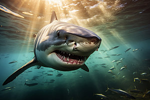 鲨鱼环保大海摄影图