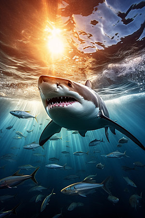 鲨鱼高清海洋生物摄影图