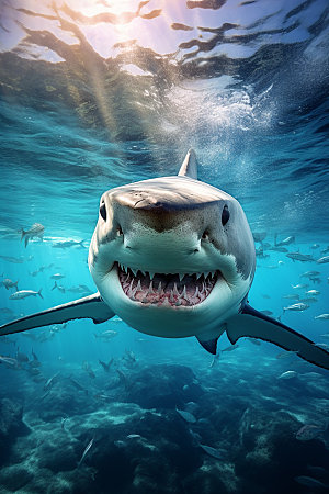 鲨鱼环保生态摄影图