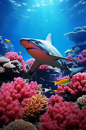 鲨鱼霸气海洋生物摄影图