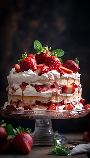 生日蛋糕水果蛋糕烘焙摄影图