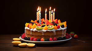 生日蛋糕甜品美食摄影图