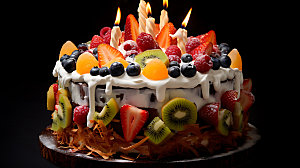 生日蛋糕甜品烘焙摄影图