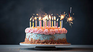 生日蛋糕美食烘焙摄影图