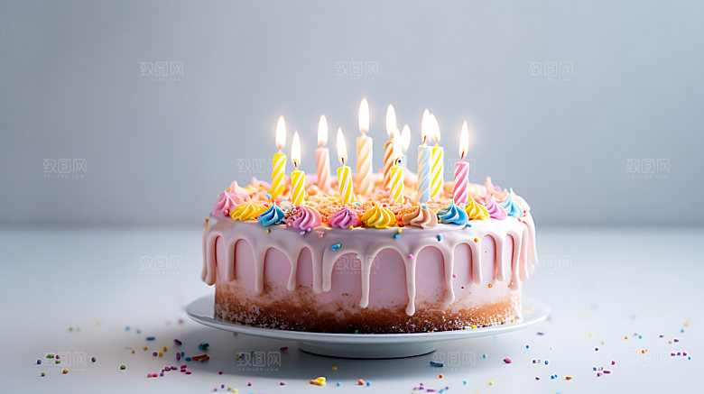 生日蛋糕美食烘焙摄影图