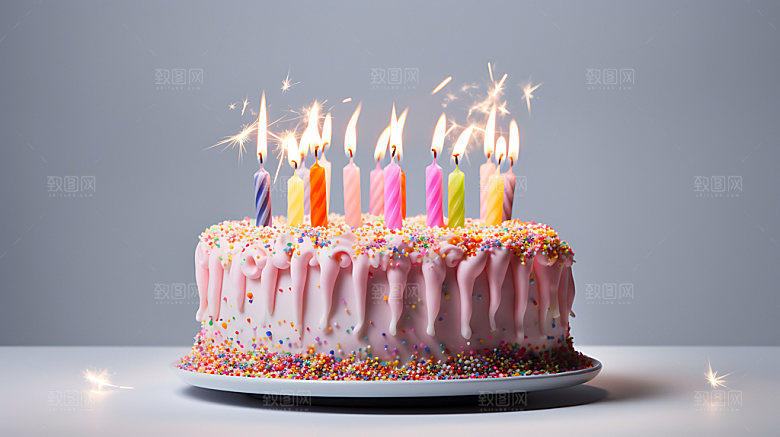 生日蛋糕高清特写摄影图
