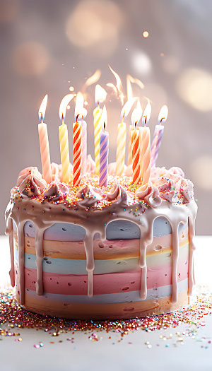 生日蛋糕美食特写摄影图