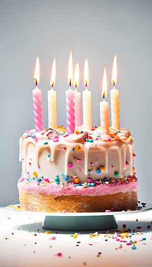 生日蛋糕美食甜品摄影图