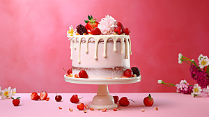 生日蛋糕甜品美食摄影图