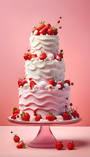 生日蛋糕特写甜品摄影图