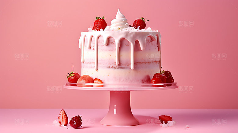 生日蛋糕特写烘焙摄影图