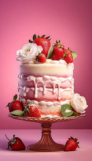 生日蛋糕特写烘焙摄影图