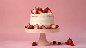生日蛋糕美食水果蛋糕摄影图