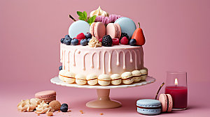 生日蛋糕烘焙水果蛋糕摄影图