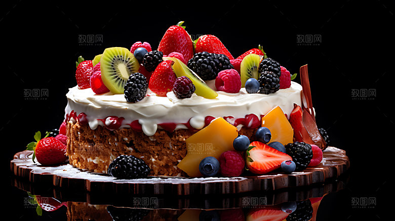 生日蛋糕美食甜品摄影图