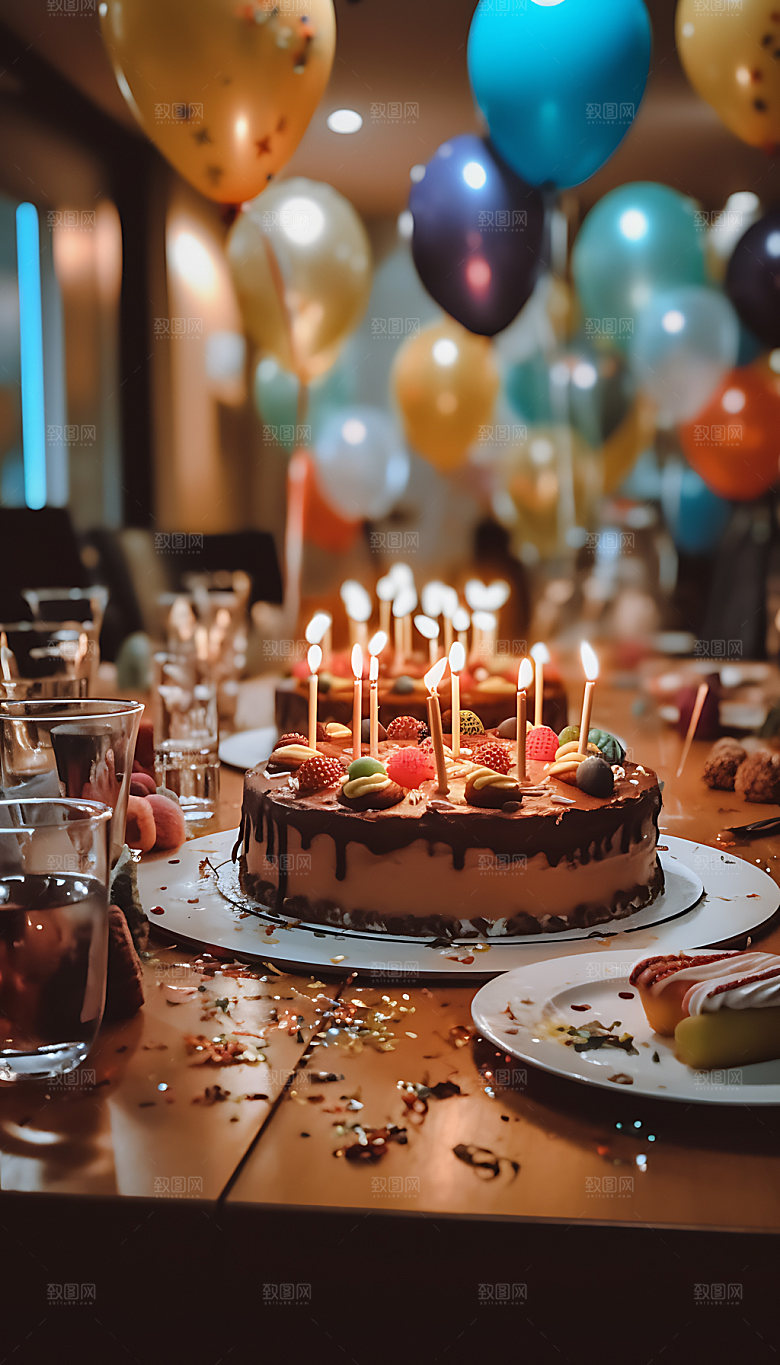 生日派对温馨幸福摄影图