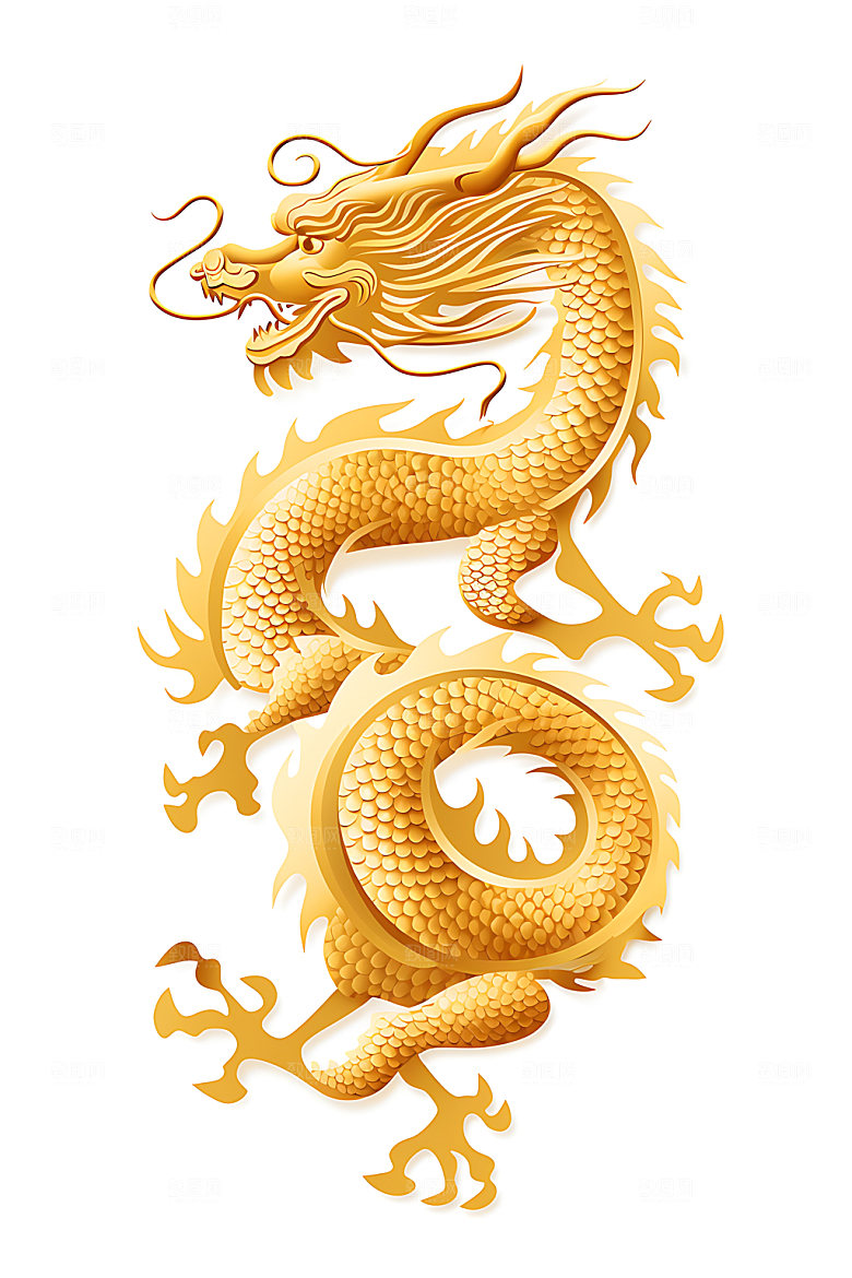 中国龙龙年金色元素