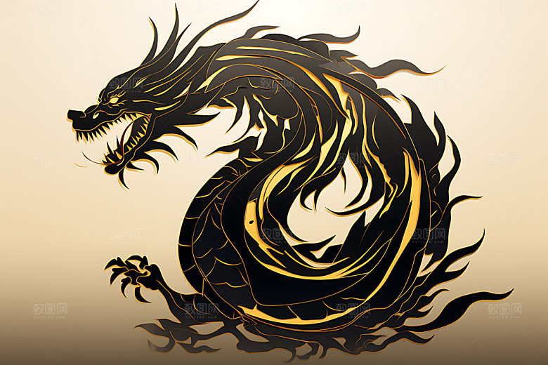 中国龙富贵龙年元素