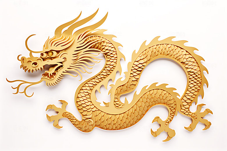 中国龙金色龙年元素