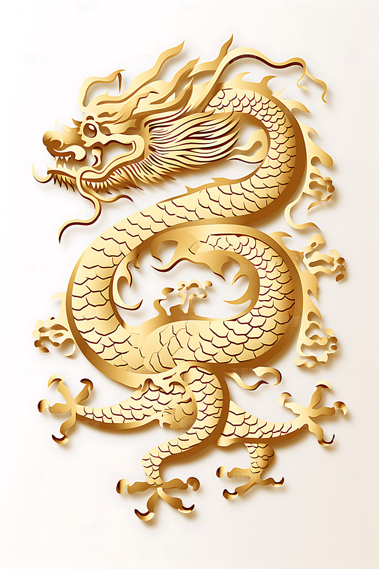 中国龙生肖龙金色元素