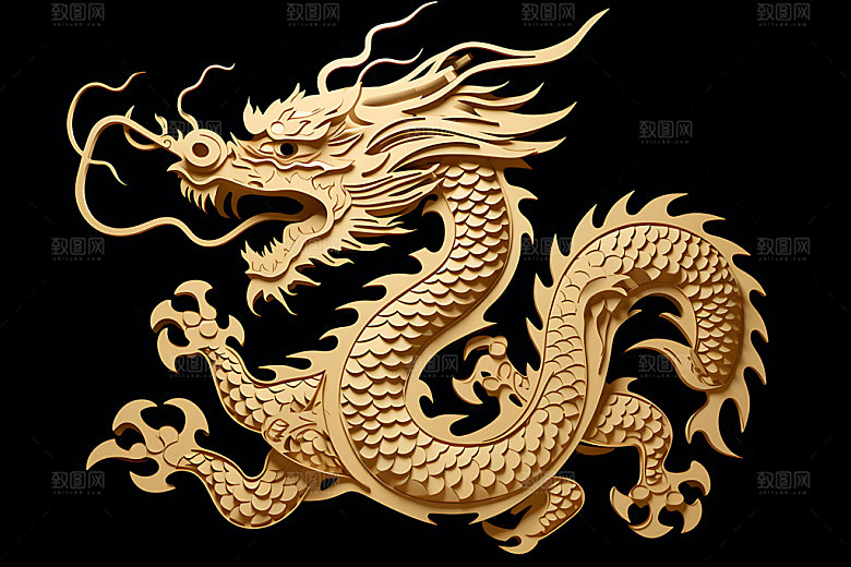 中国龙形象金色元素