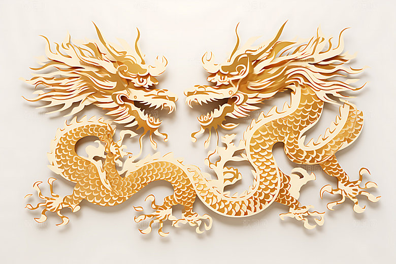 中国龙金色生肖龙元素