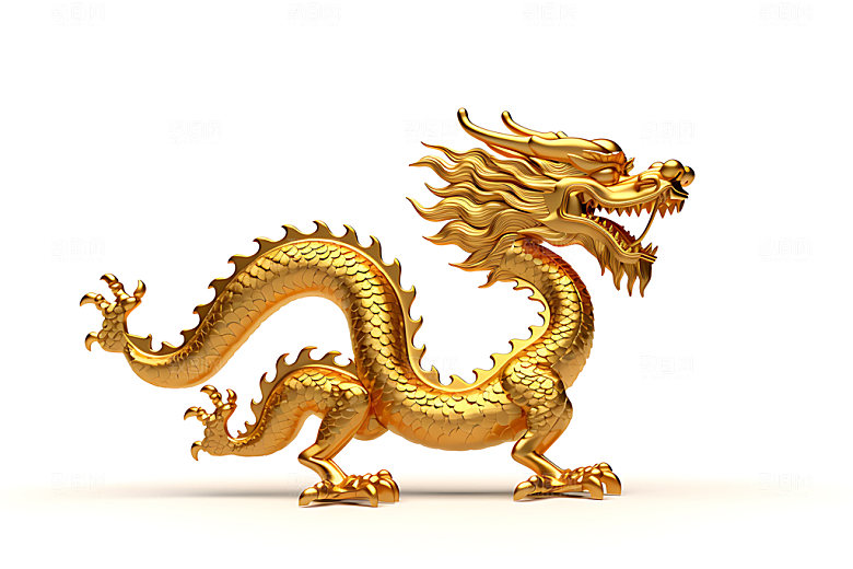 中国龙金色霸气元素