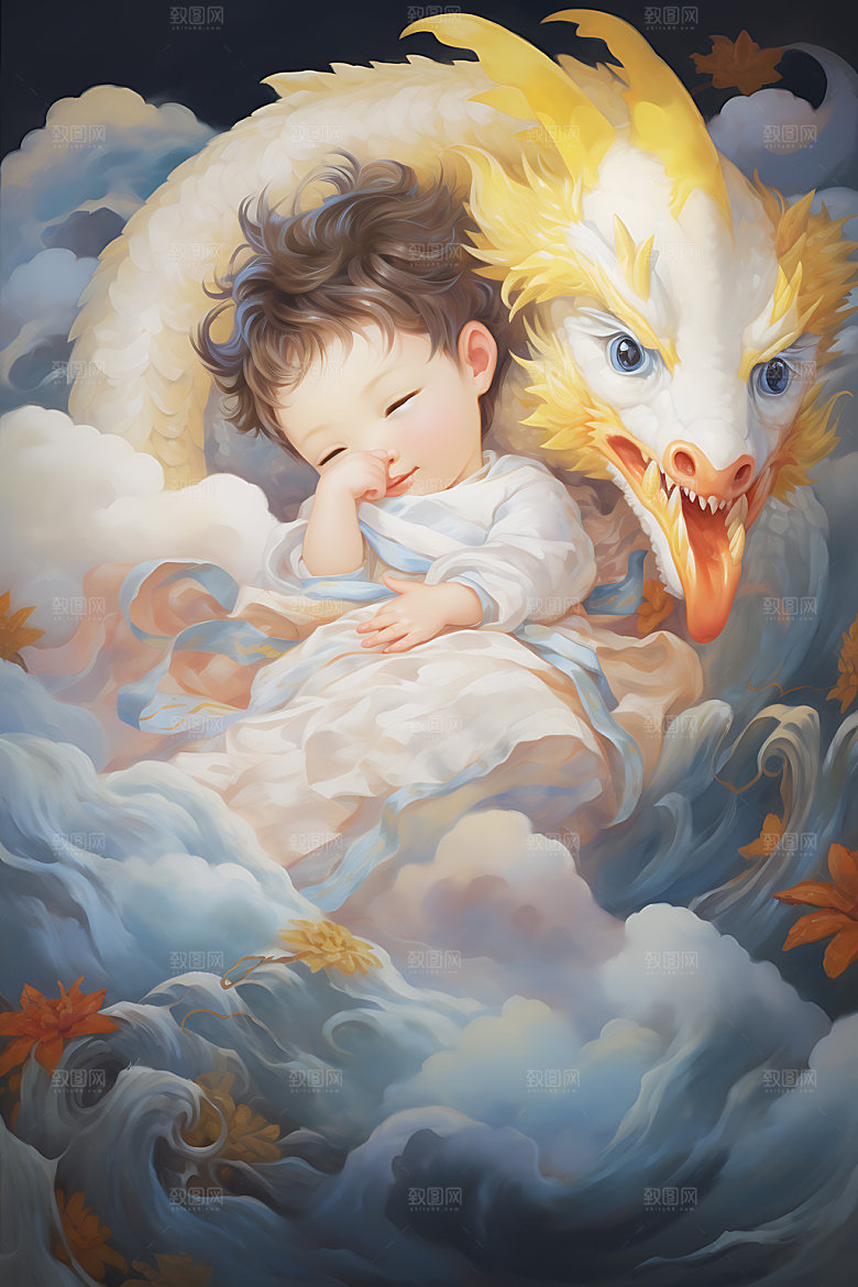 龙年儿童本命年儿童插画