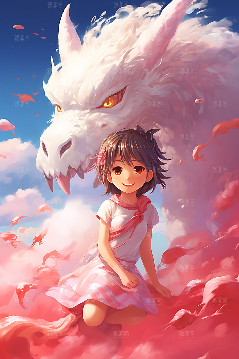 龙年儿童儿童本命年插画