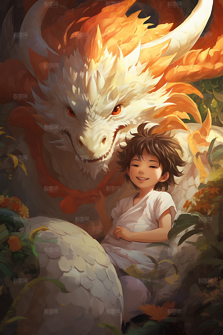 龙年儿童儿童卡通插画