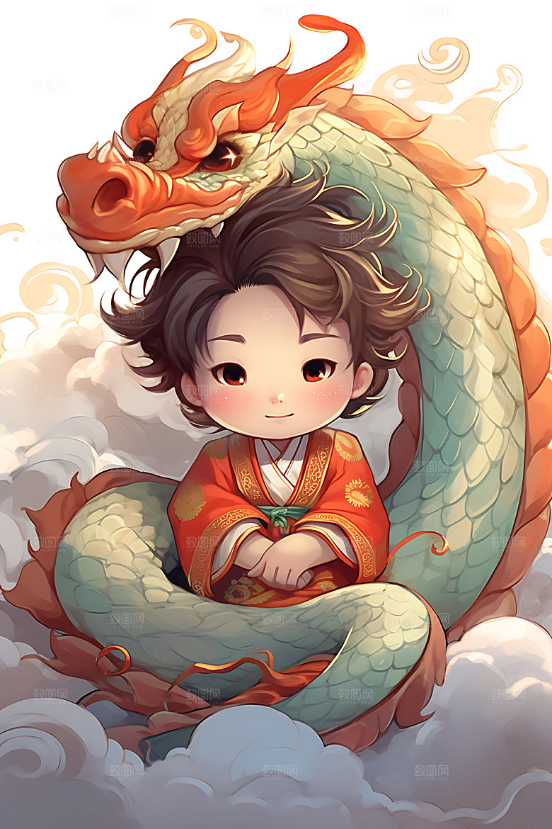 龙年儿童卡通儿童插画
