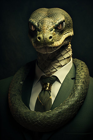 西装蛇动物创意素材