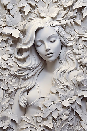 石膏雕塑石膏人像唯美人物模型
