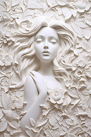 石膏雕塑石膏人像3D人物模型