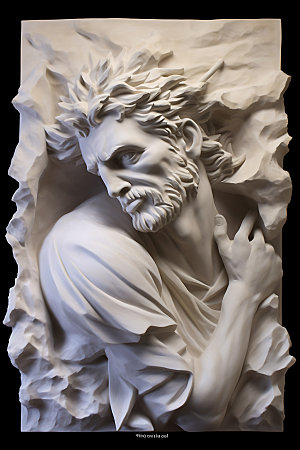 石膏雕塑3D古希腊人物模型