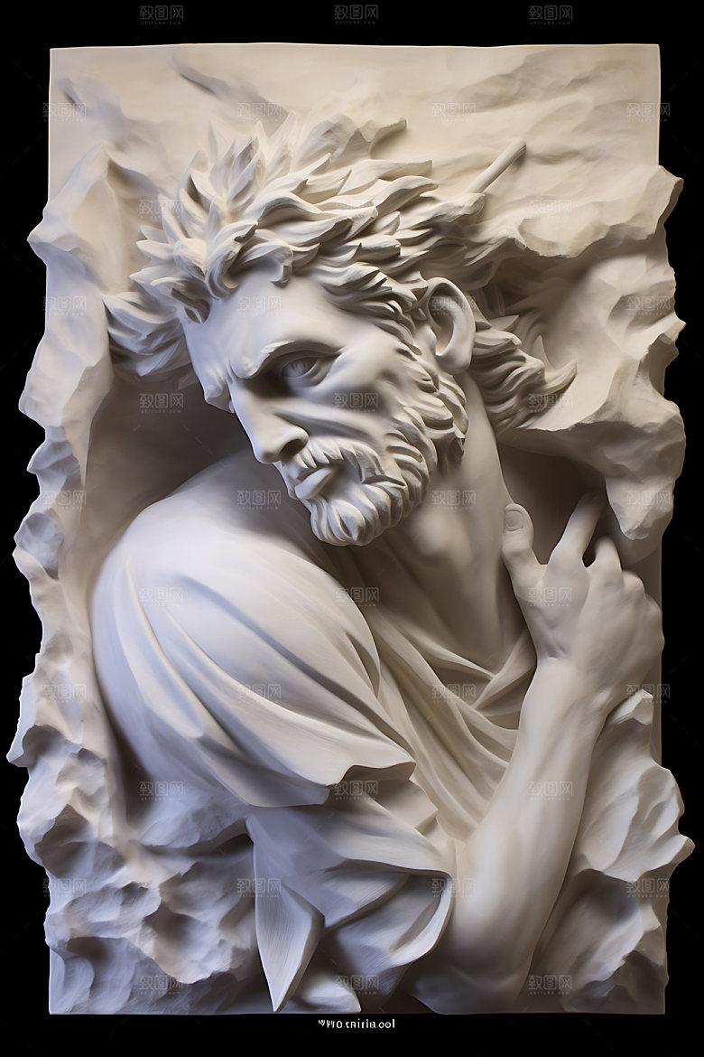 石膏雕塑3D古希腊人物模型