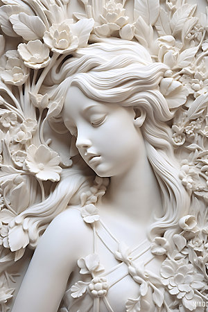 石膏雕塑白色大理石浪漫人物模型