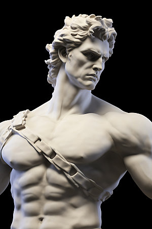 石膏雕塑质感古希腊人物模型